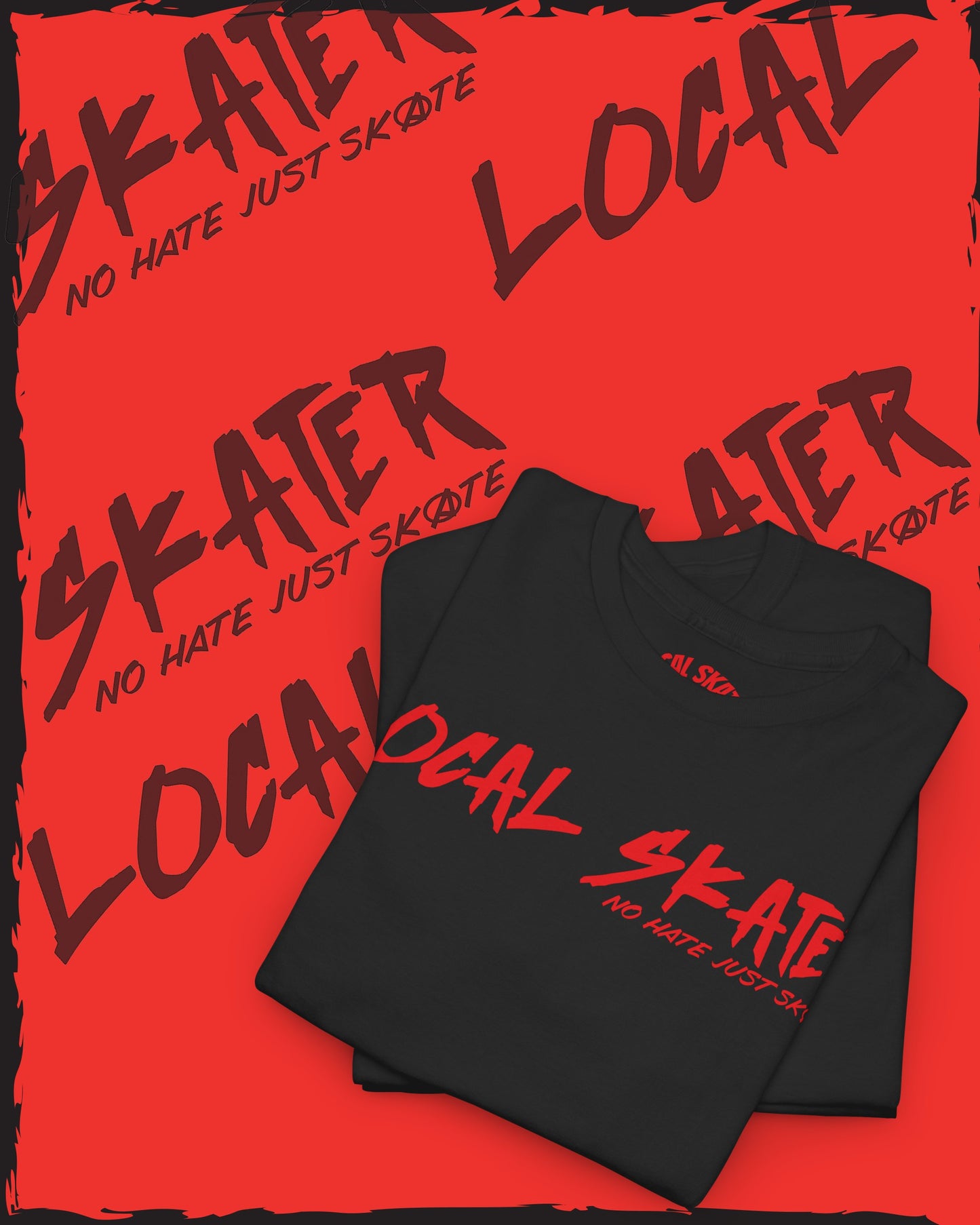 Local Skater – Red & Black Logo Tee