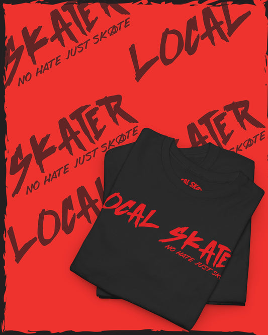 Local Skater – Red & Black Logo Tee